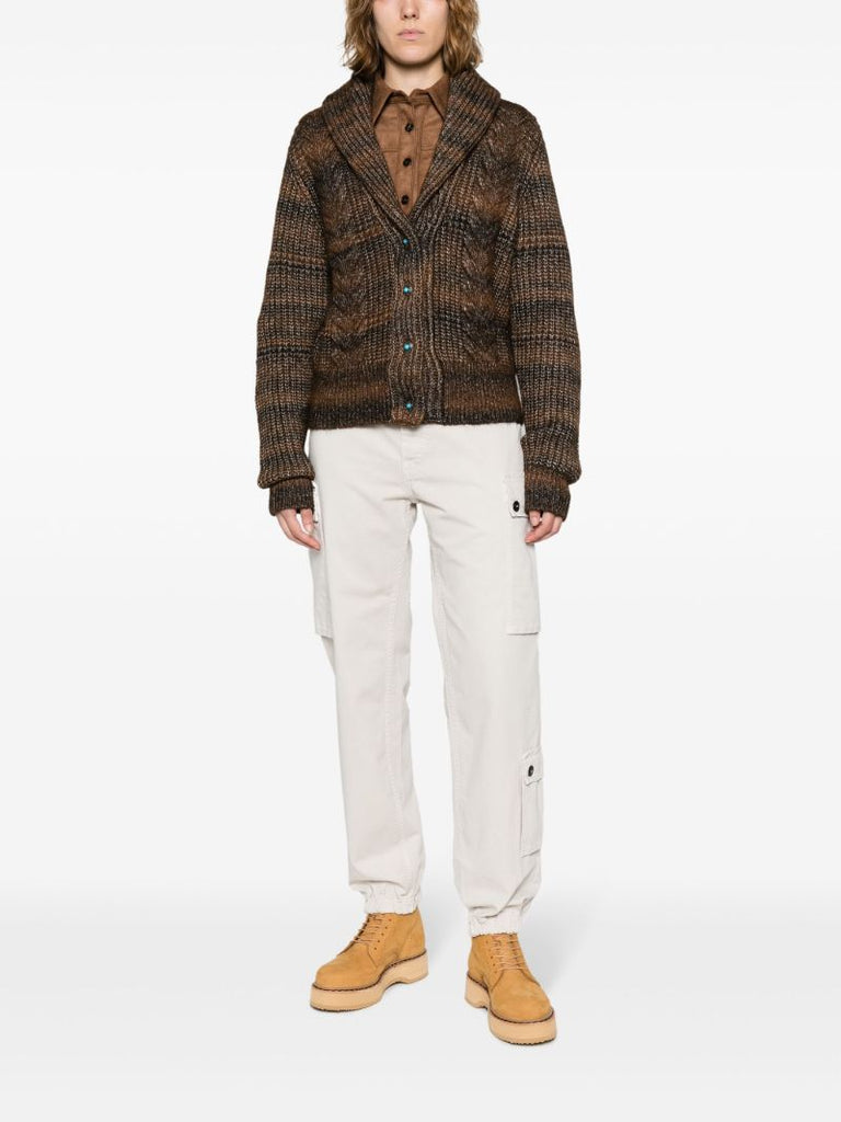 Brown Lexi Cable-knit Cardigan