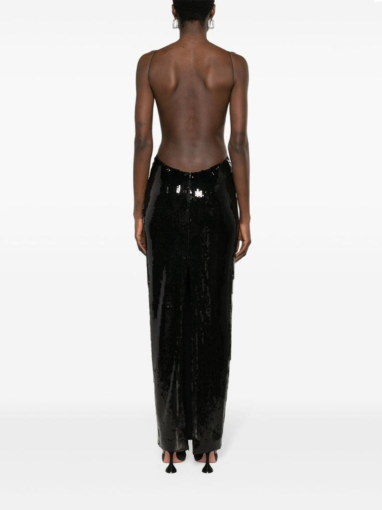 Black Elsa Sequinned Gown
