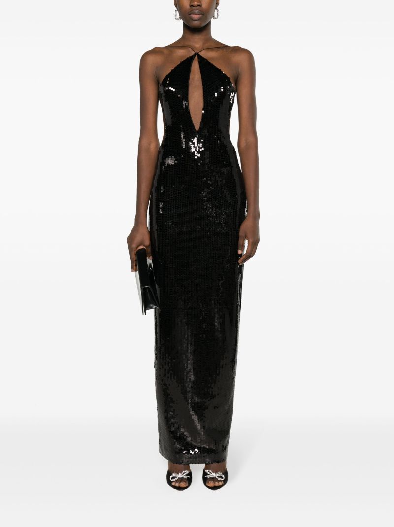 Black Elsa Sequinned Gown