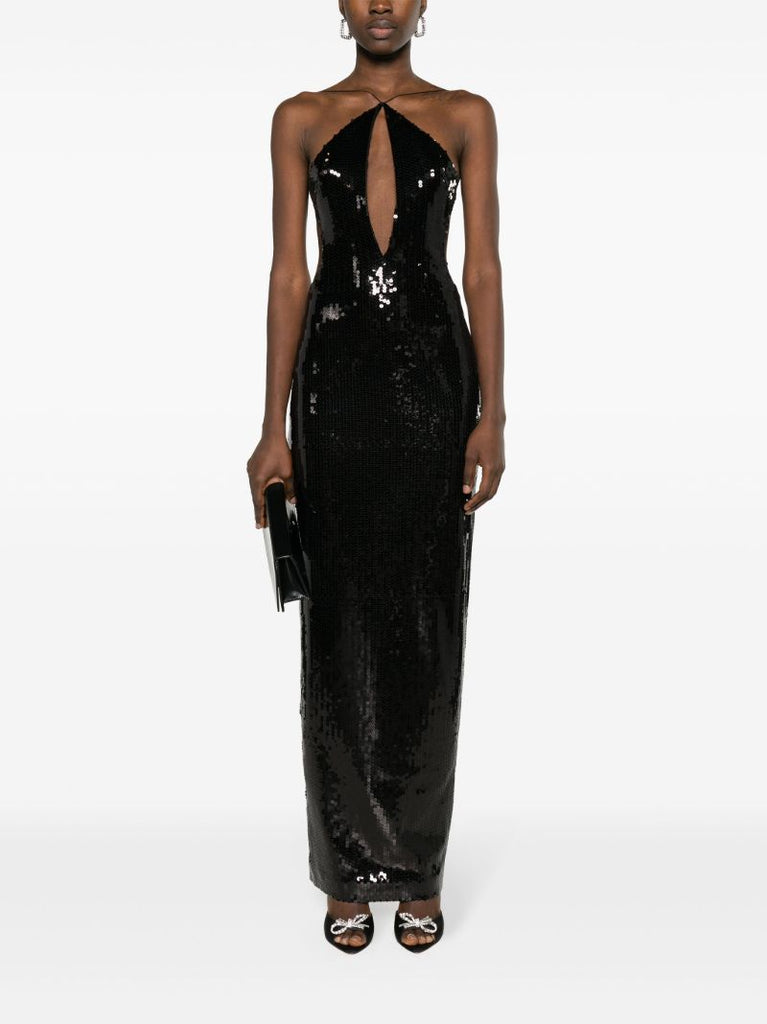 Black Elsa Sequinned Gown