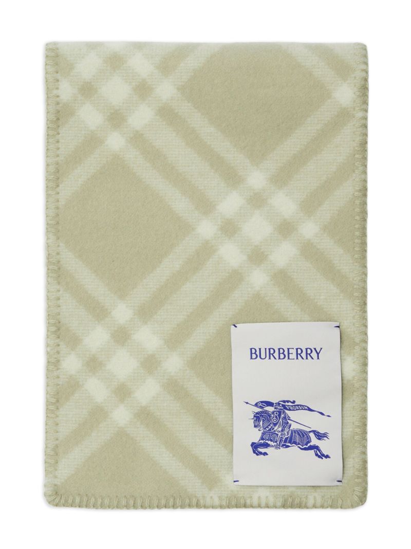 Neutral Vintage Check Wool Scarf
