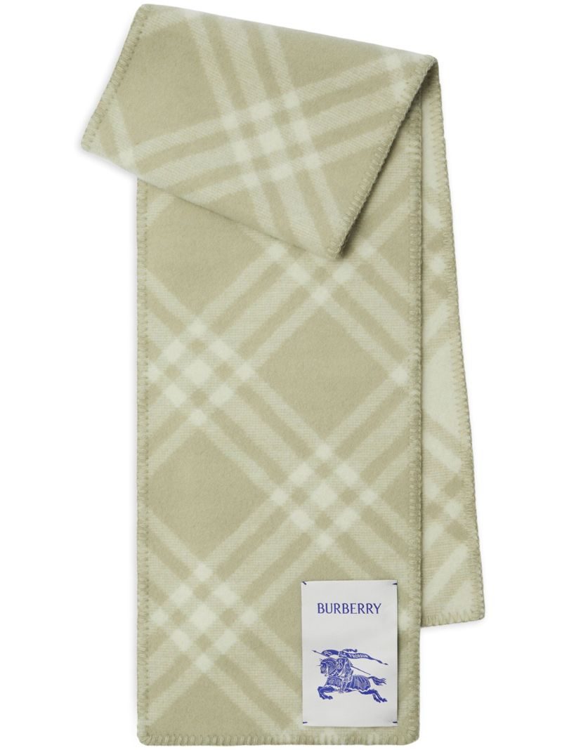 Neutral Vintage Check Wool Scarf