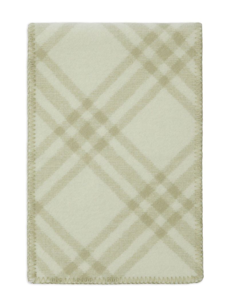 Neutral Vintage Check Wool Scarf