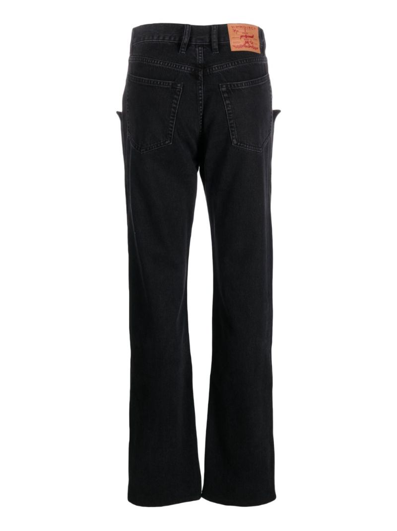 Black Snap Off Straight-leg Jeans