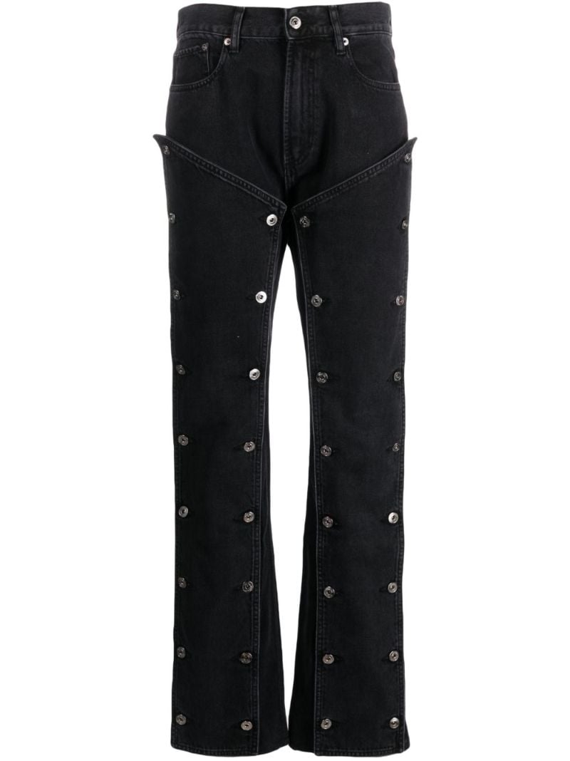 Black Snap Off Straight-leg Jeans
