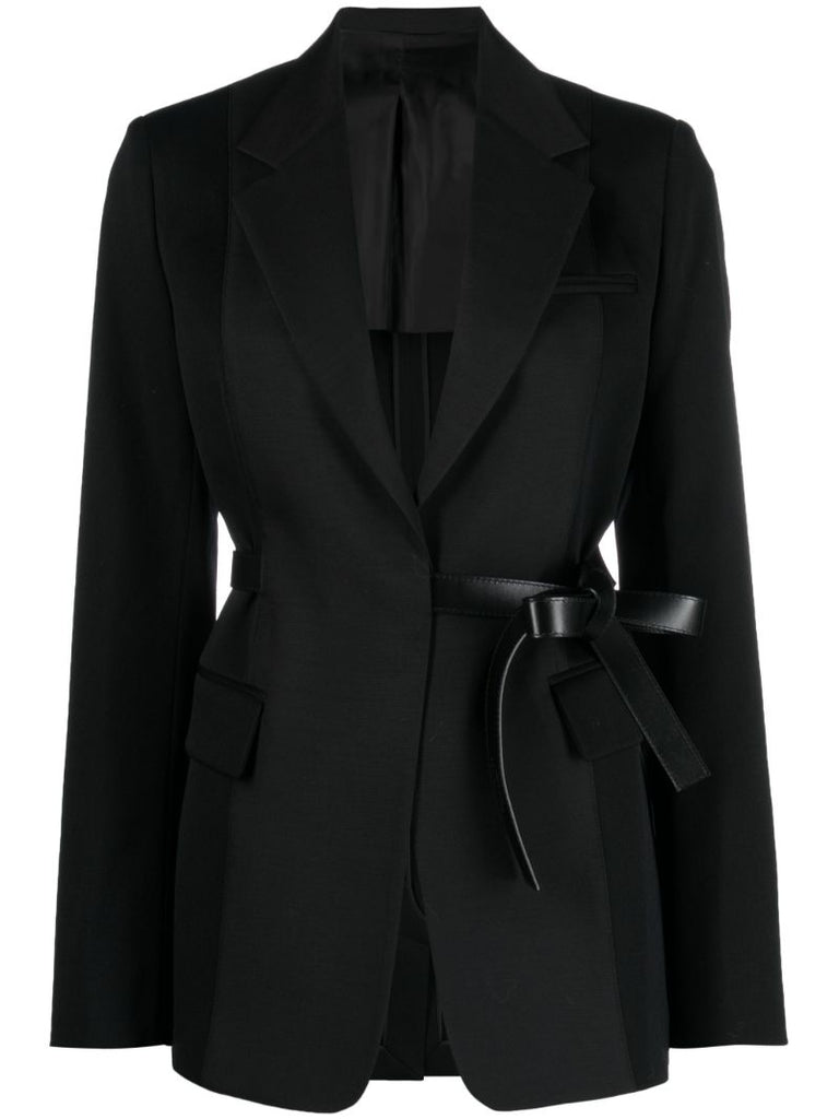 Black Belted Single-breasted Blazer