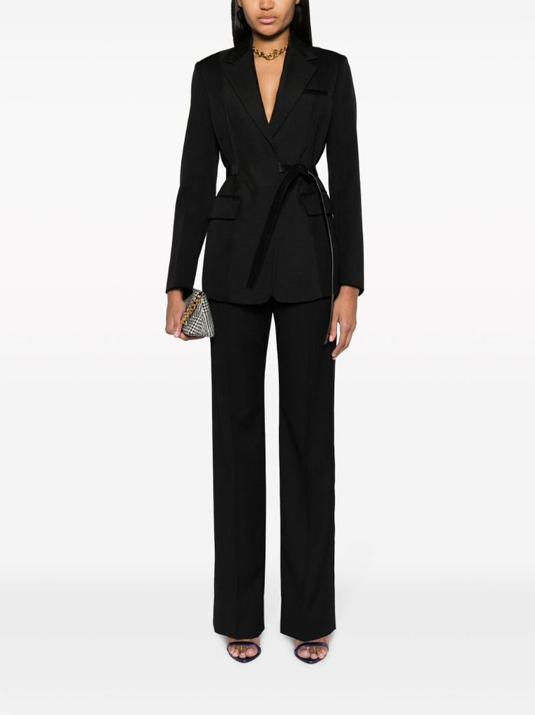 Black Belted Single-breasted Blazer