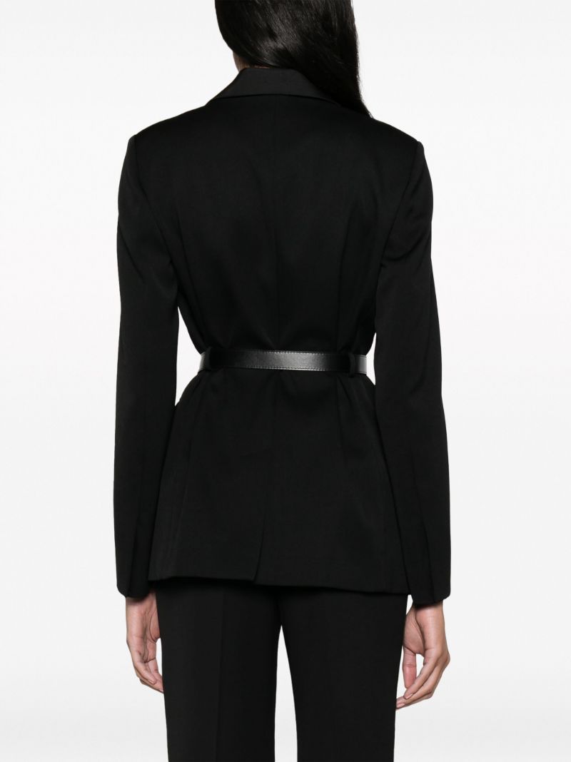 Black Belted Single-breasted Blazer