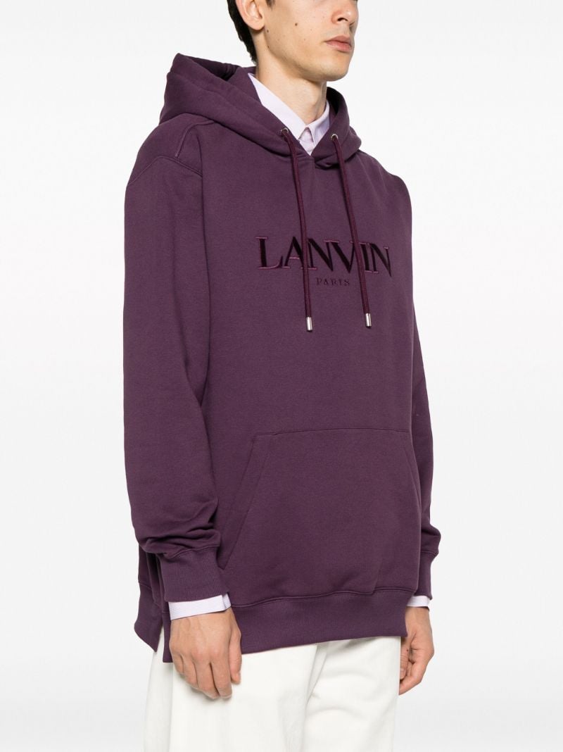 Purple Logo-embroidered Cotton Hoodie