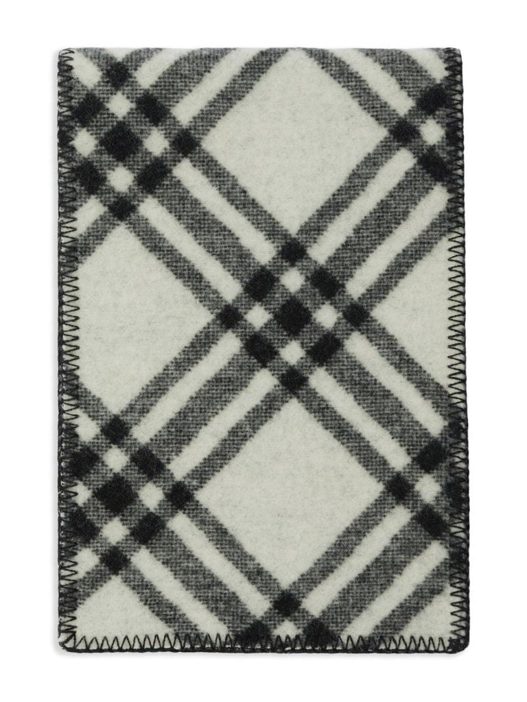 Black and White Vintage Check Wool Scarf