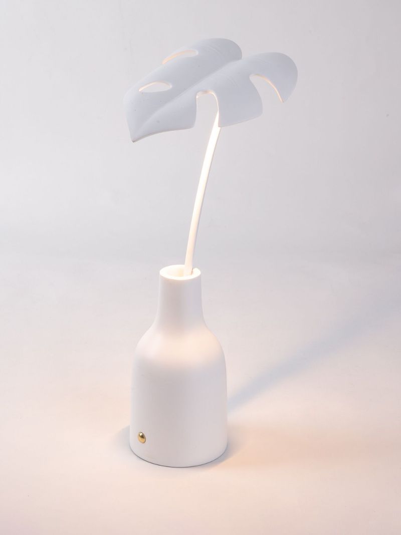 White Leaf Portable Table Lamp