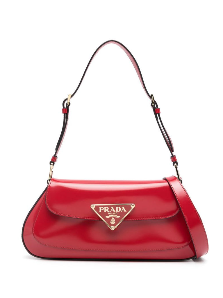 Red Cleo Leather Shoulder Bag