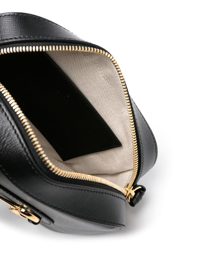 Black Gucci Horsebit 1955 Small Shoulder Bag