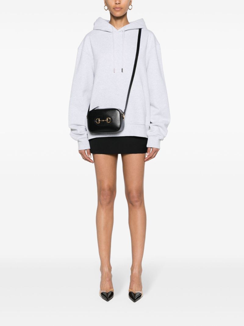 Black Gucci Horsebit 1955 Small Shoulder Bag