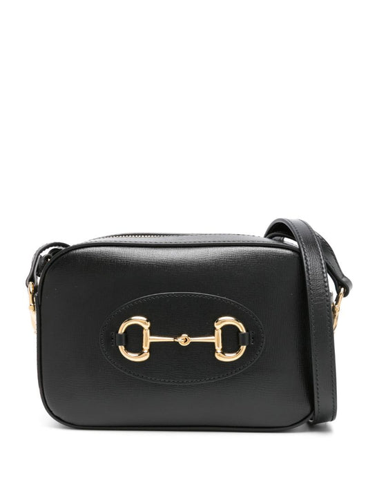 Black Gucci Horsebit 1955 Small Shoulder Bag