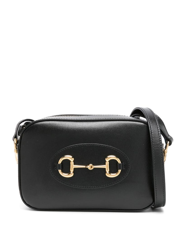 Black Gucci Horsebit 1955 Small Shoulder Bag