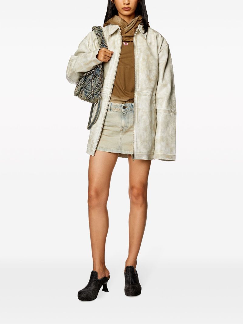 Blue De-ron Denim Mini Skirt