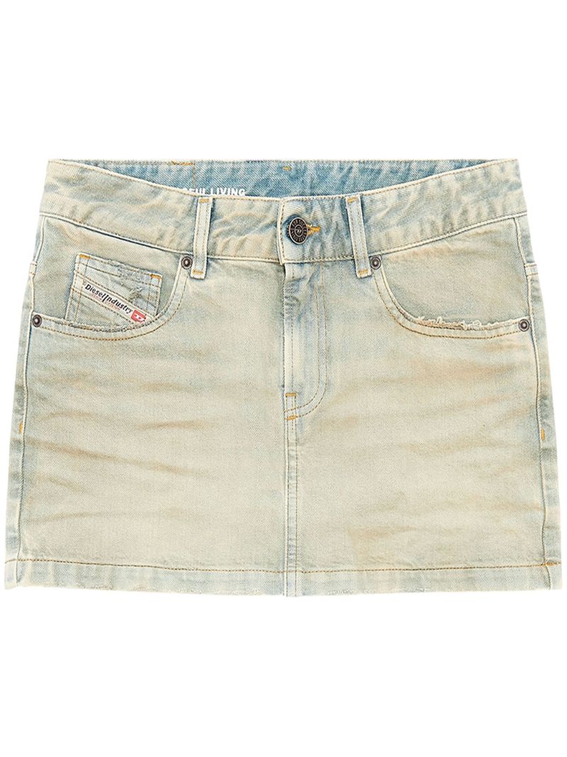 Blue De-ron Denim Mini Skirt