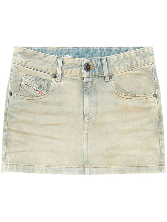 Blue De-ron Denim Mini Skirt