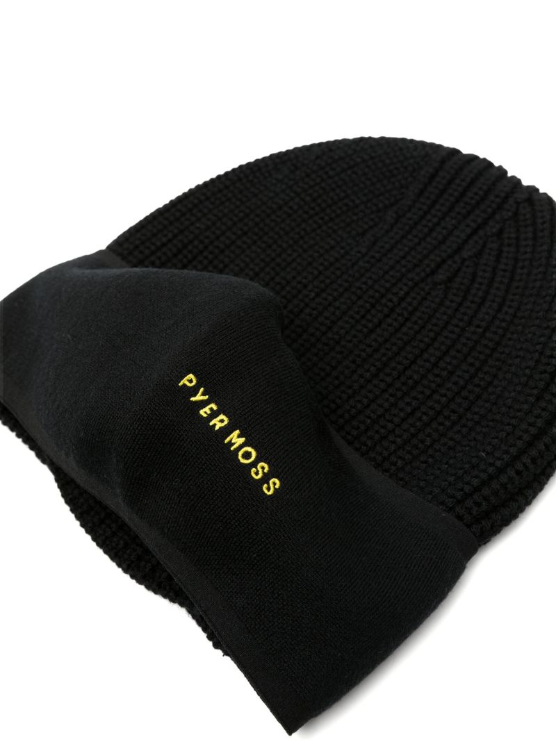 X Pyer Moss Black Balaclava 001 Beanie Hat