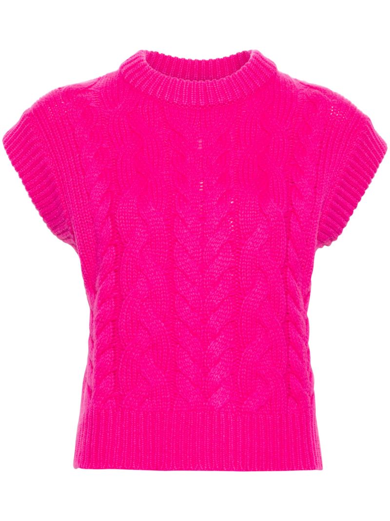 Pink Hayley Cable-knit Vest
