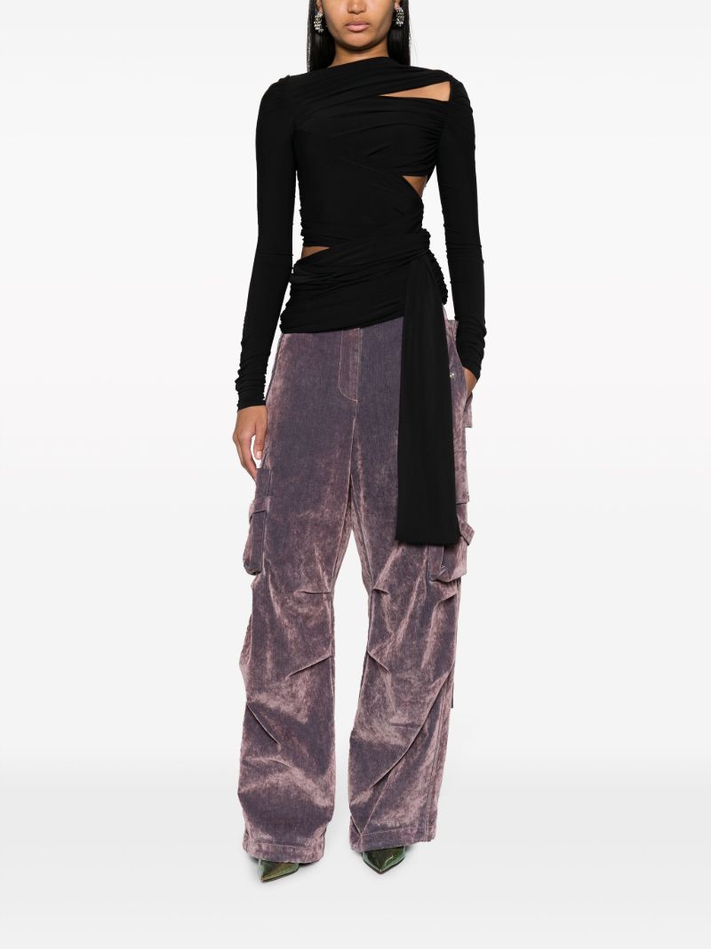 Black Cut-out Draped Top
