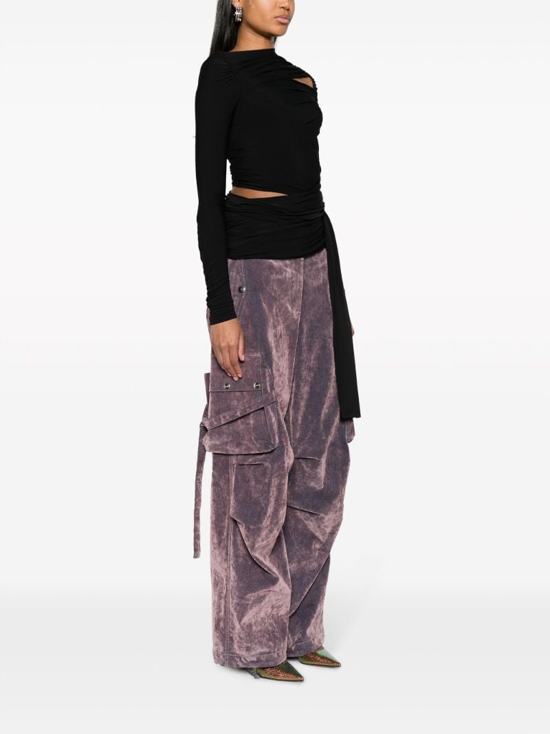 Black Cut-out Draped Top