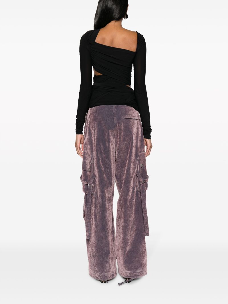 Black Cut-out Draped Top