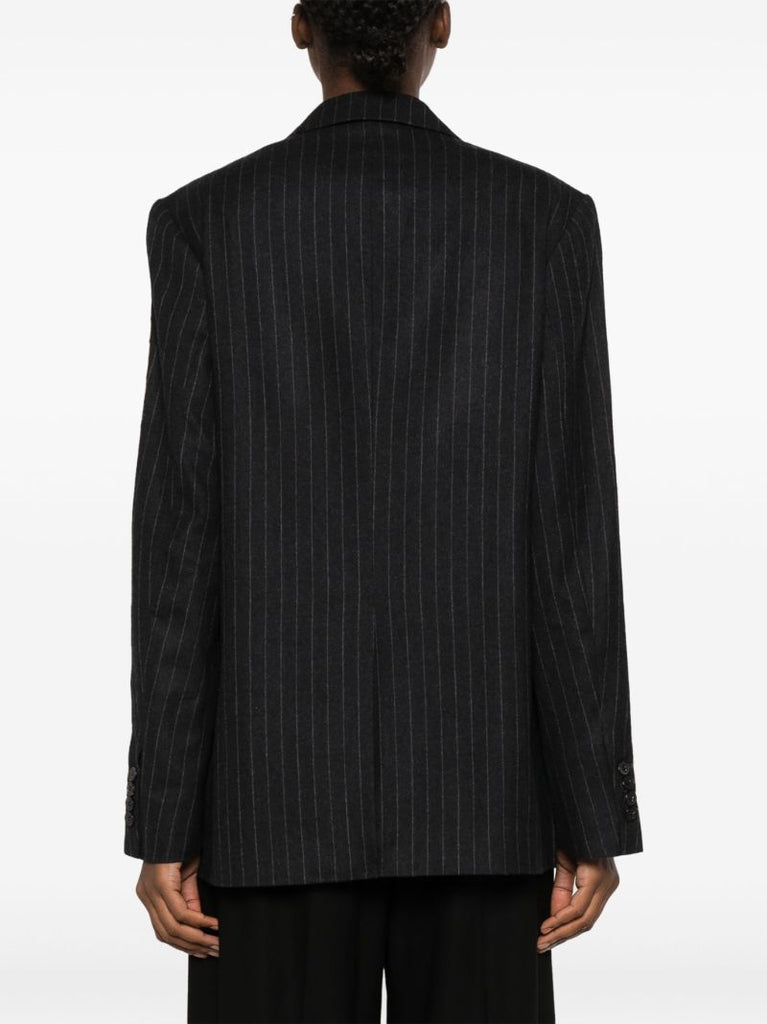 Gold Double-breasted Wool Blazer