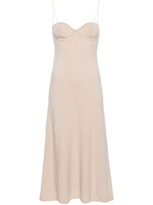 Beige Ally Cashmere Midi Dress