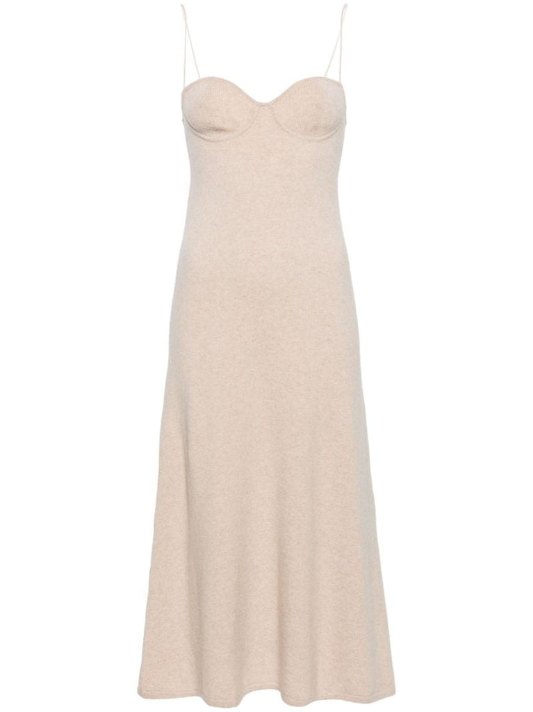 Beige Ally Cashmere Midi Dress