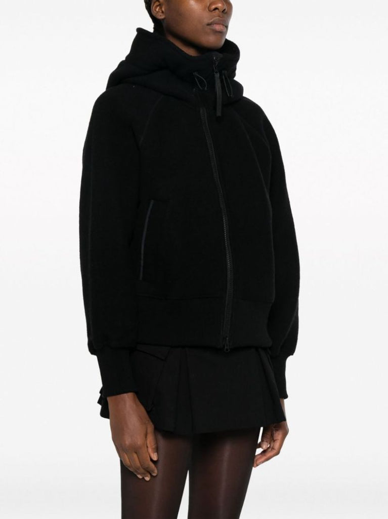 Black Logo-applique Hooded Jacket