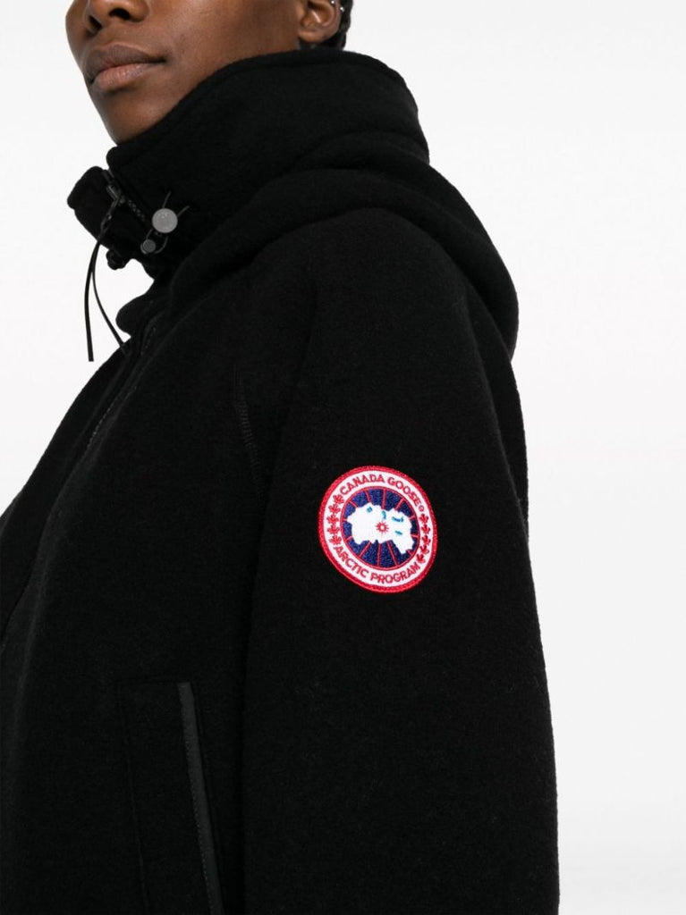 Black Logo-applique Hooded Jacket