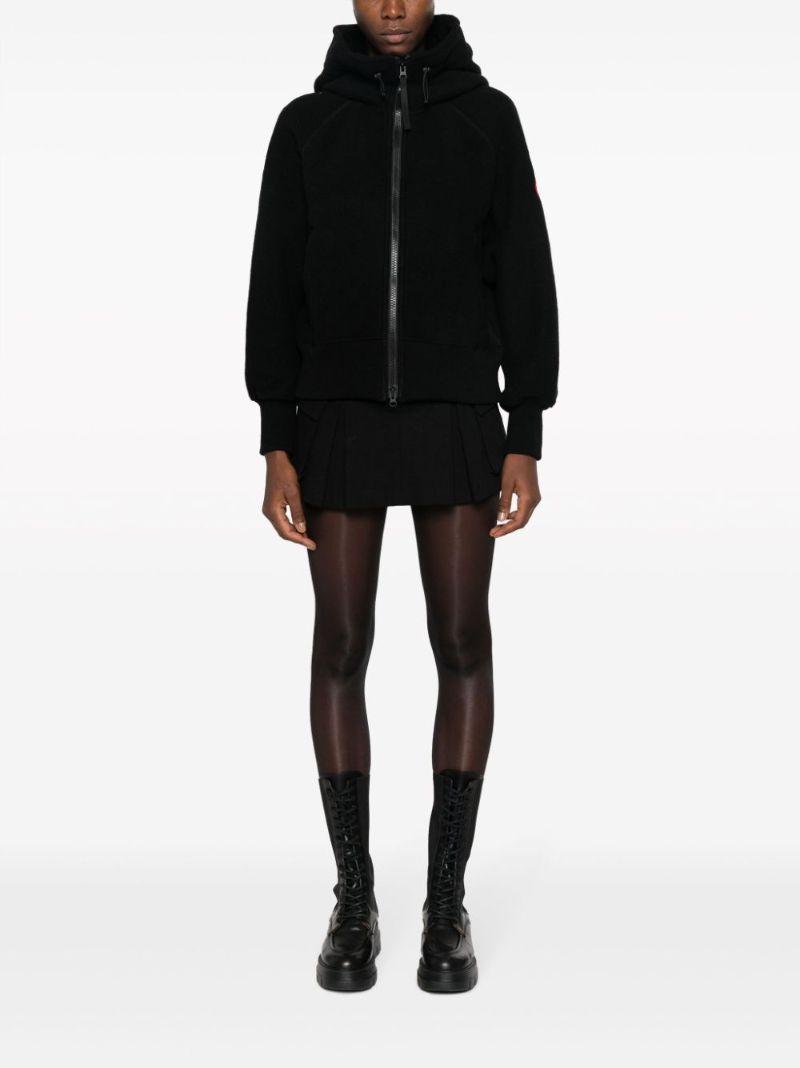 Black Logo-applique Hooded Jacket