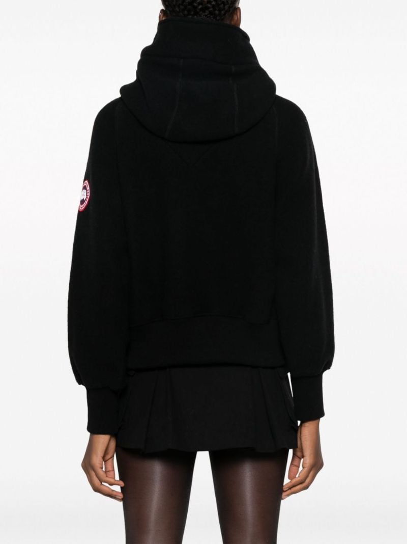 Black Logo-applique Hooded Jacket