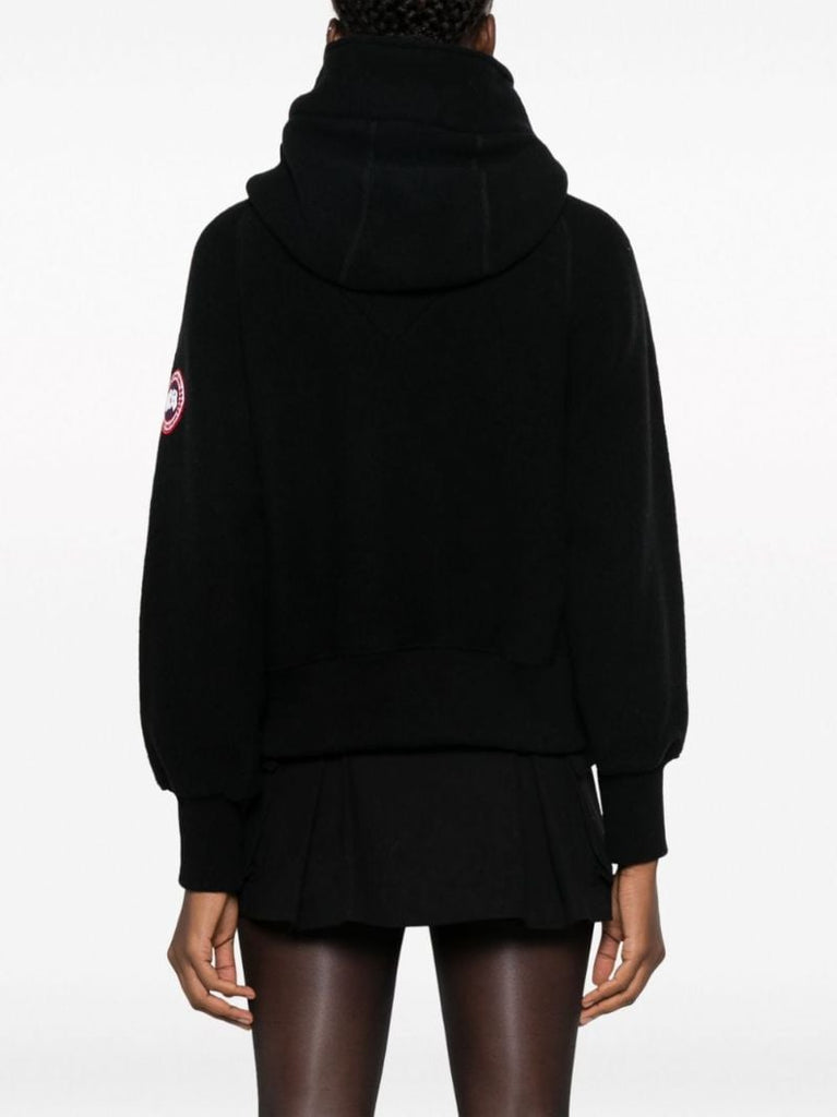 Black Logo-applique Hooded Jacket