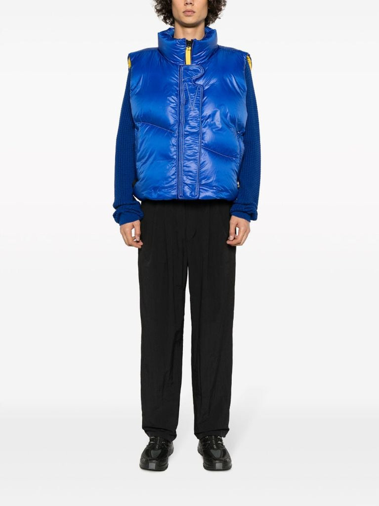 X Pyer Moss Blue Cg Disc Vest 001 Quilted Gilet