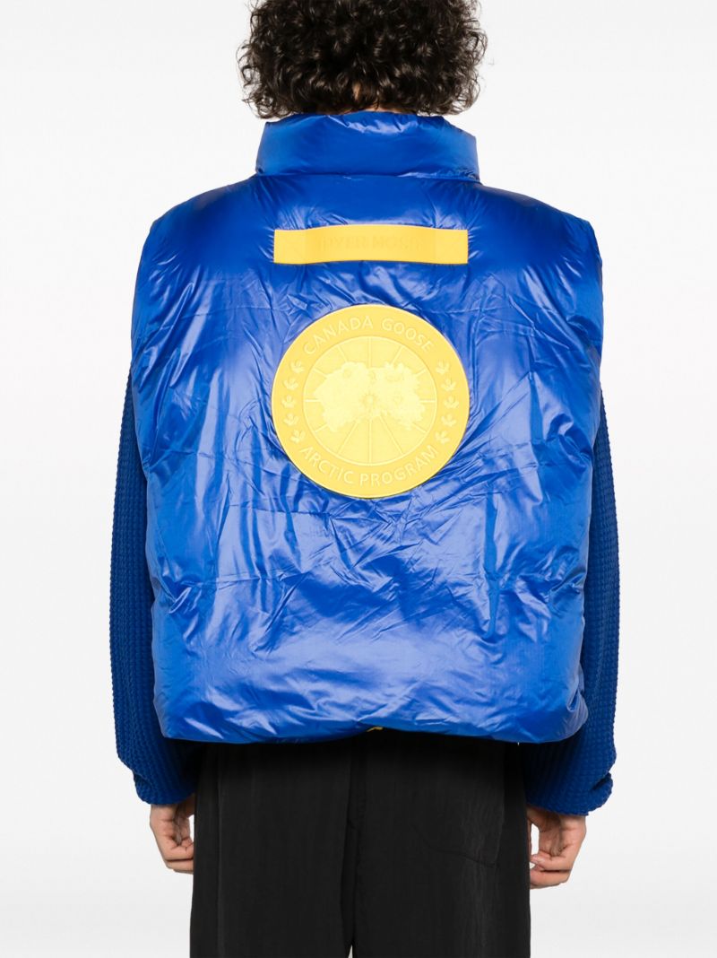 X Pyer Moss Blue Cg Disc Vest 001 Quilted Gilet