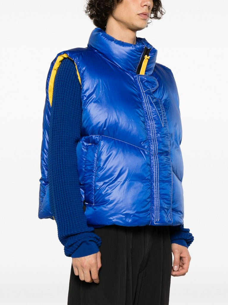X Pyer Moss Blue Cg Disc Vest 001 Quilted Gilet