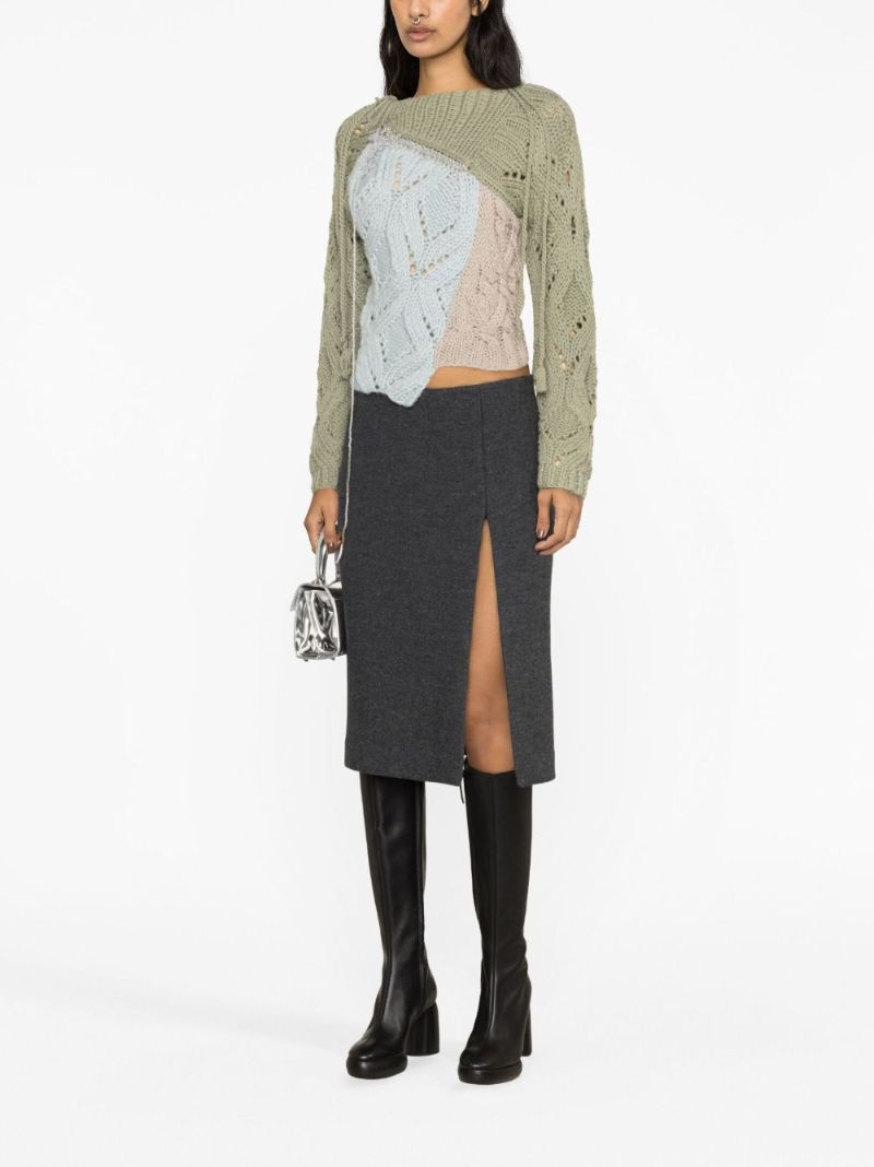 Green Toula Patchwork Wool Sweater