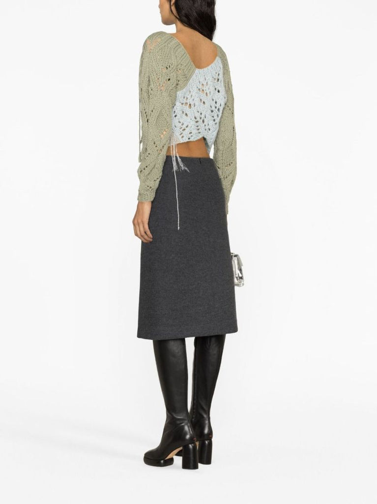 Green Toula Patchwork Wool Sweater