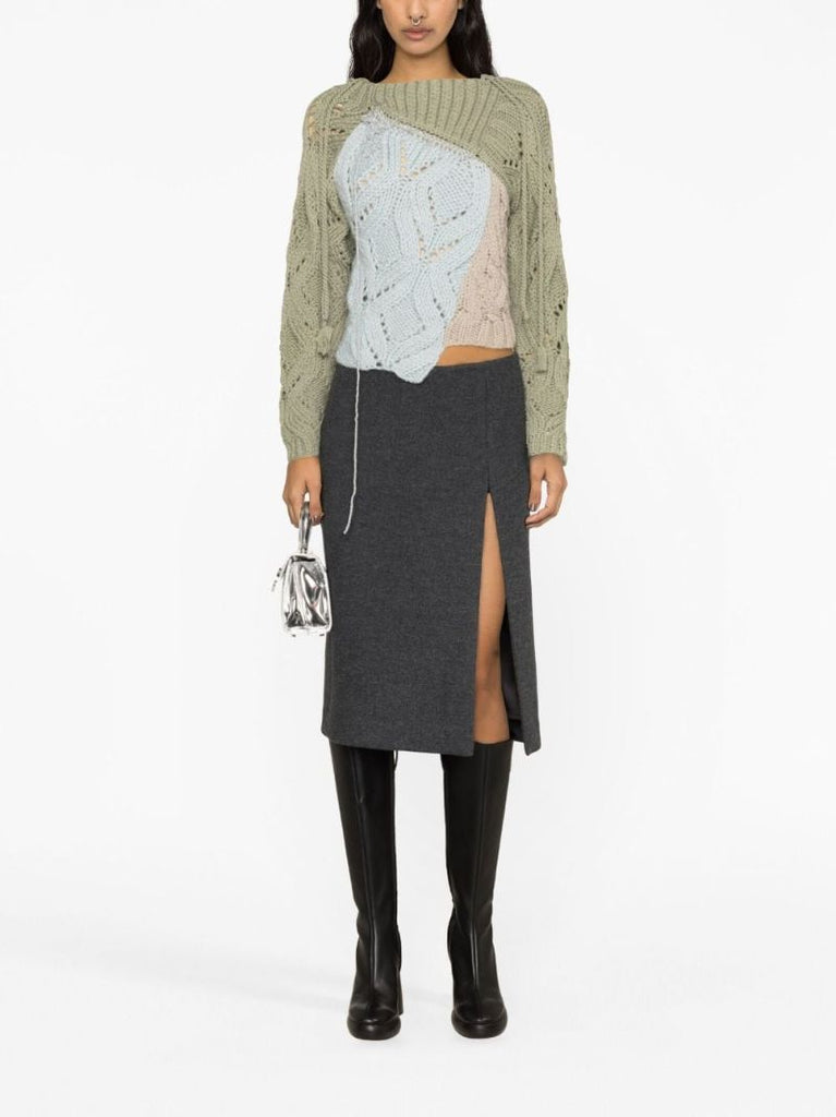 Green Toula Patchwork Wool Sweater