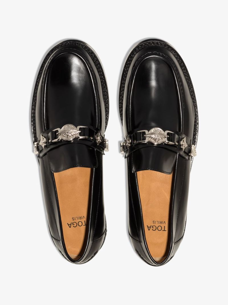 Black Western Leather Loafers