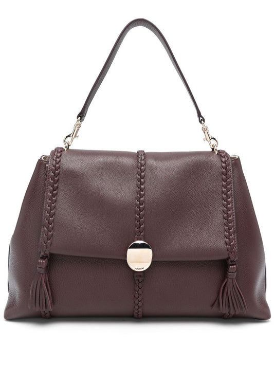 Red Penelope Large Leather Shoulder Bag