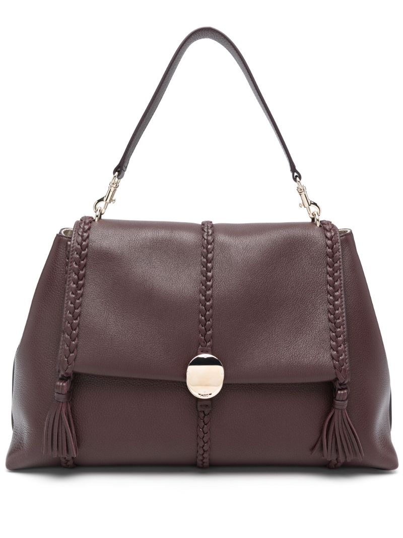 Red Penelope Large Leather Shoulder Bag