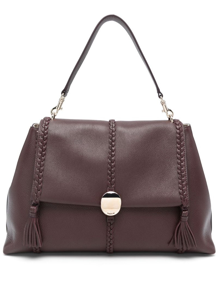 Red Penelope Large Leather Shoulder Bag