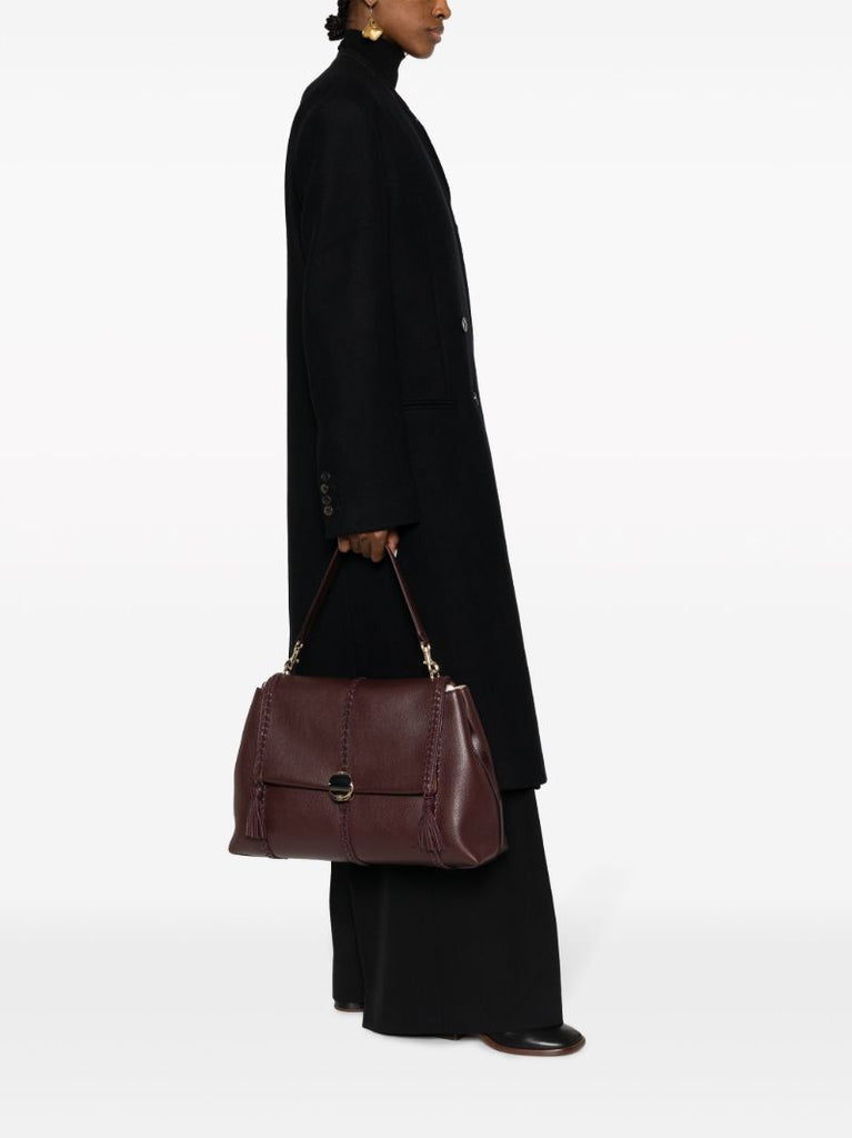 Red Penelope Large Leather Shoulder Bag