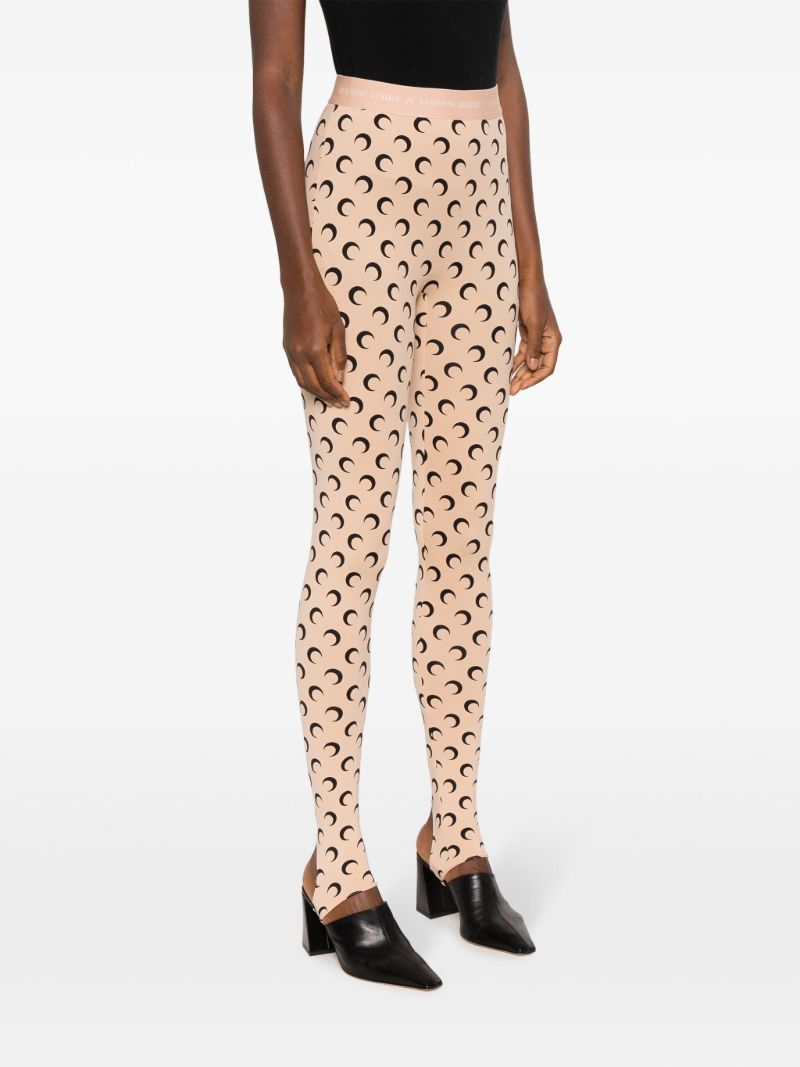 Neutral Fuseaux Moon-print Leggings