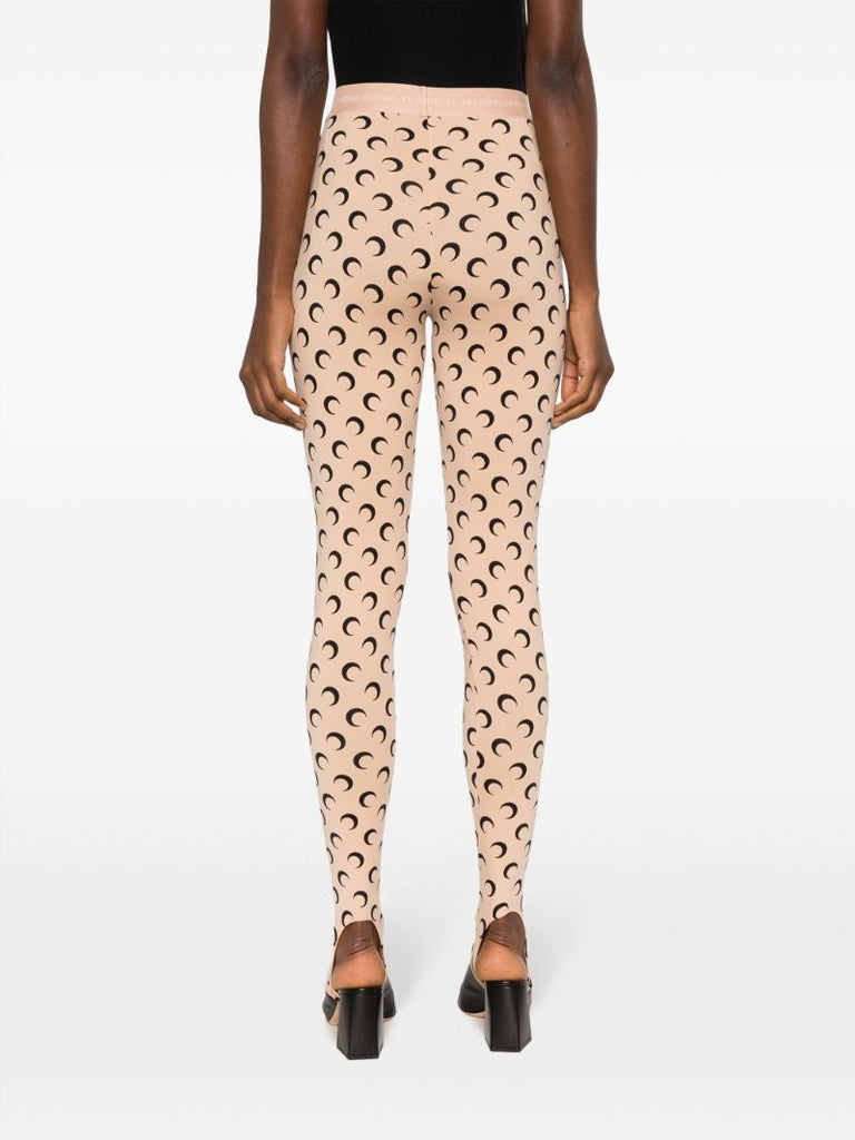Neutral Fuseaux Moon-print Leggings