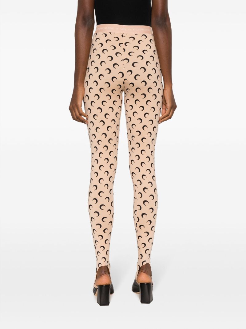 Neutral Fuseaux Moon-print Leggings